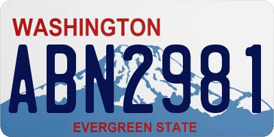 WA license plate ABN2981