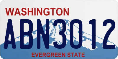 WA license plate ABN3012