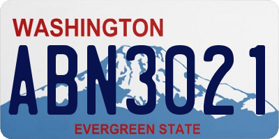 WA license plate ABN3021