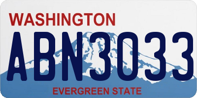 WA license plate ABN3033