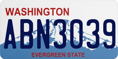 WA license plate ABN3039