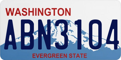 WA license plate ABN3104