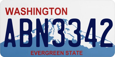 WA license plate ABN3342