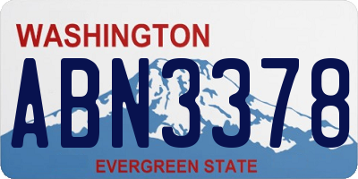 WA license plate ABN3378