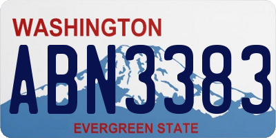 WA license plate ABN3383