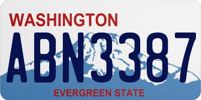 WA license plate ABN3387