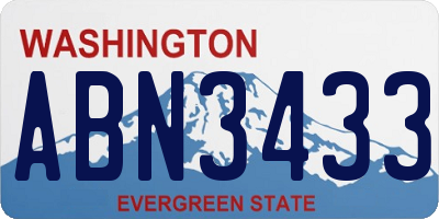 WA license plate ABN3433