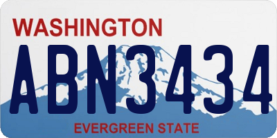 WA license plate ABN3434