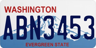 WA license plate ABN3453