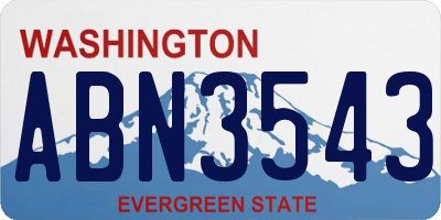 WA license plate ABN3543