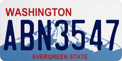 WA license plate ABN3547