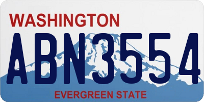WA license plate ABN3554