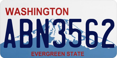 WA license plate ABN3562