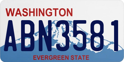 WA license plate ABN3581