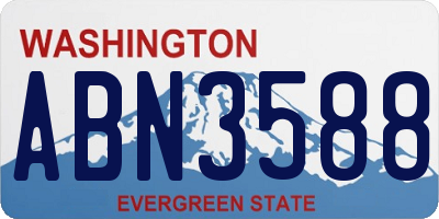 WA license plate ABN3588