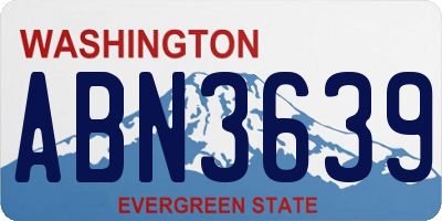 WA license plate ABN3639