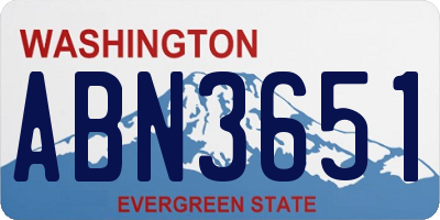 WA license plate ABN3651