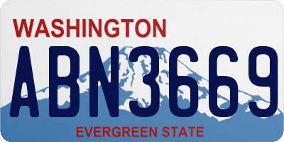 WA license plate ABN3669