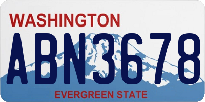 WA license plate ABN3678