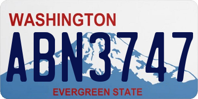WA license plate ABN3747