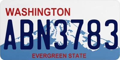 WA license plate ABN3783