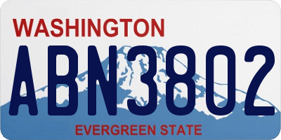 WA license plate ABN3802