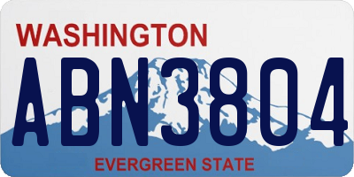 WA license plate ABN3804