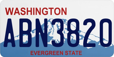WA license plate ABN3820