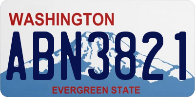 WA license plate ABN3821