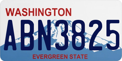 WA license plate ABN3825