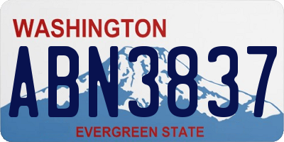 WA license plate ABN3837