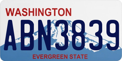 WA license plate ABN3839