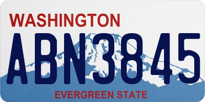 WA license plate ABN3845