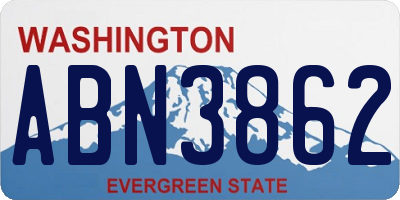 WA license plate ABN3862