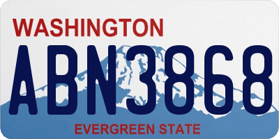 WA license plate ABN3868