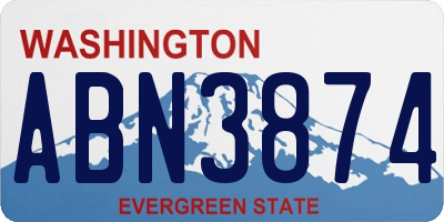 WA license plate ABN3874