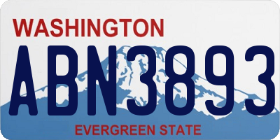 WA license plate ABN3893