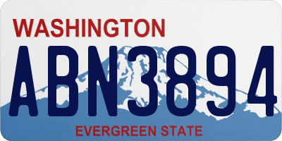 WA license plate ABN3894