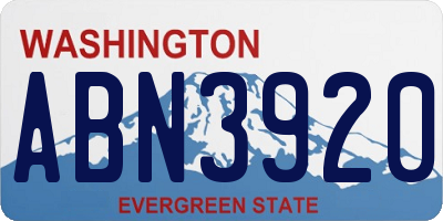WA license plate ABN3920