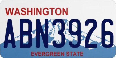 WA license plate ABN3926