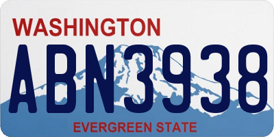 WA license plate ABN3938