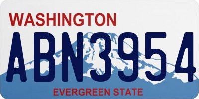 WA license plate ABN3954