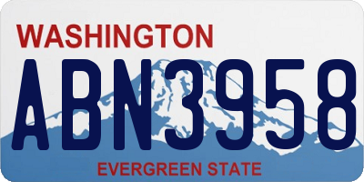 WA license plate ABN3958