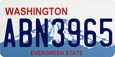 WA license plate ABN3965