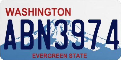 WA license plate ABN3974