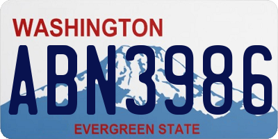 WA license plate ABN3986