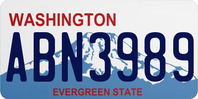 WA license plate ABN3989
