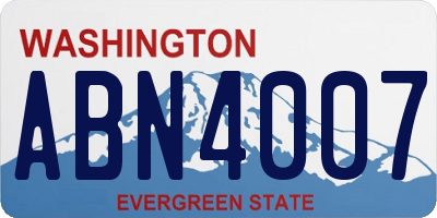 WA license plate ABN4007
