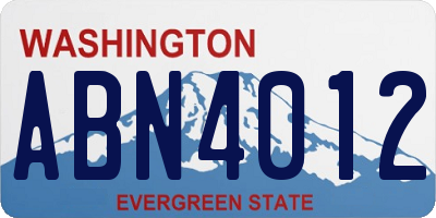 WA license plate ABN4012