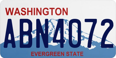 WA license plate ABN4072